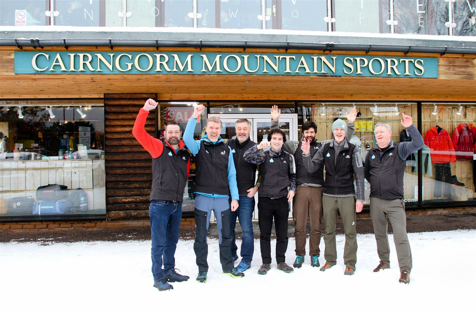 A winning team... Tommy Stalker, Martin Bell, John Convery, Angus Todd, Alex Reid, Hamish Burns and Iain Gemmill.
