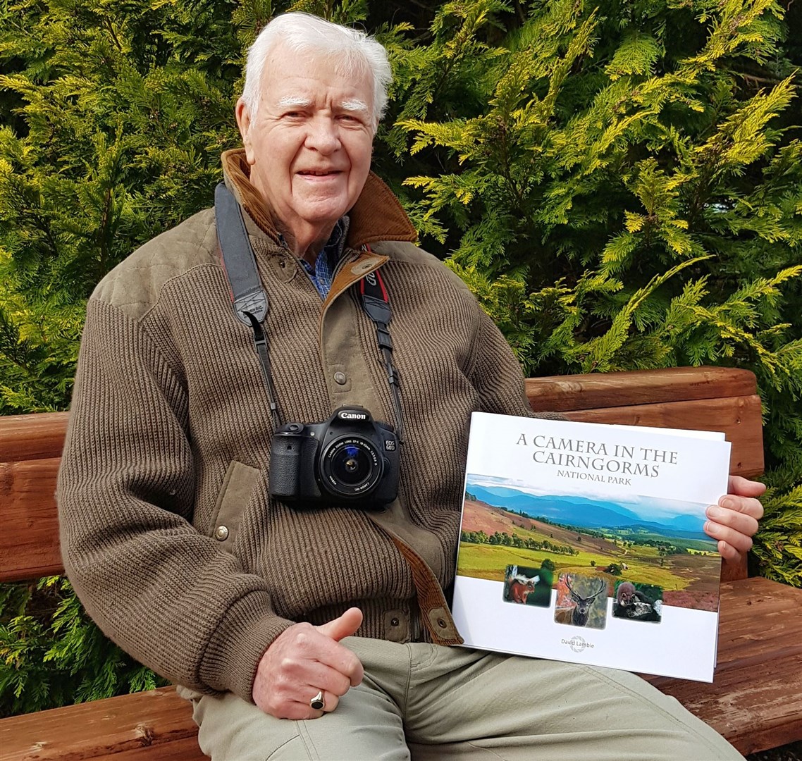 Nature lover and talented photographer David Lambie with his book 'A Camera in the Cairngorms National Park'.