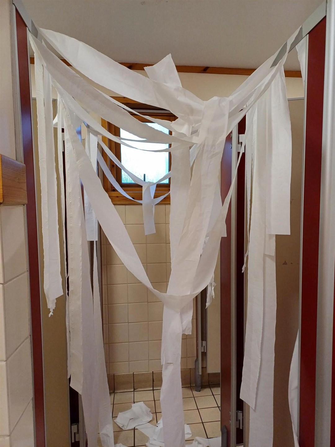 The warped ‘decorations’ hung in Kingussie’s public toilets earlier this week.