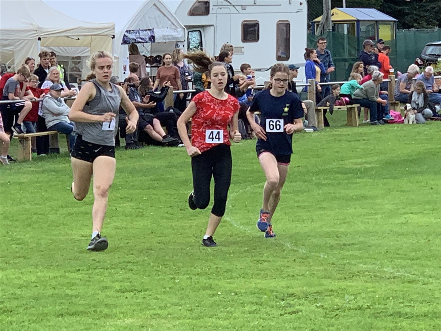 Runners compete in one of the many track events staged at the Nethy Games.