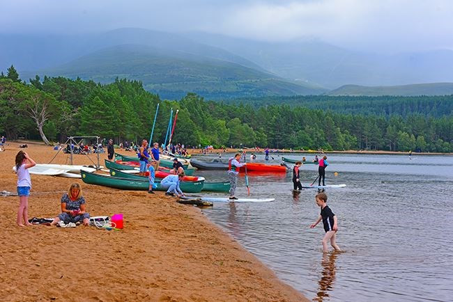 Loch Morlich is a popular spot with sun-worshippers and the beach is reported to be busy today (library image)