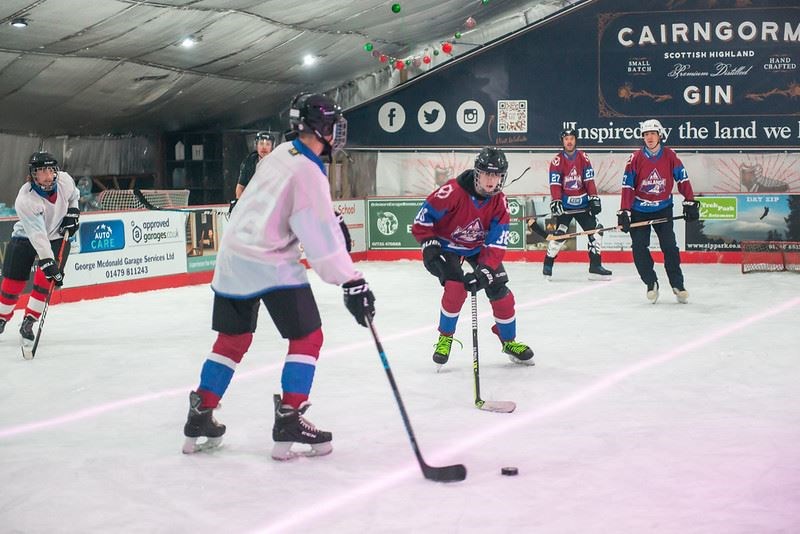 Ice hockey action at last year's Aviemore Winter Festival. Picture: Robin McConnell.