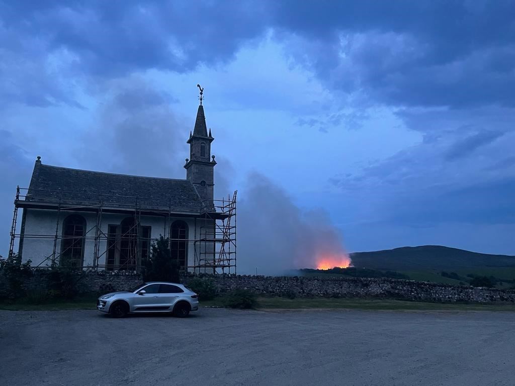 Wildfire near Daviot. Picture: Councillor Duncan Macpherson