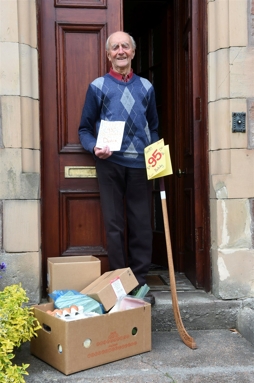 Denis Swanson, Montague Row, Inverness, celebrates his 95th birthday. Picture: Callum Mackay