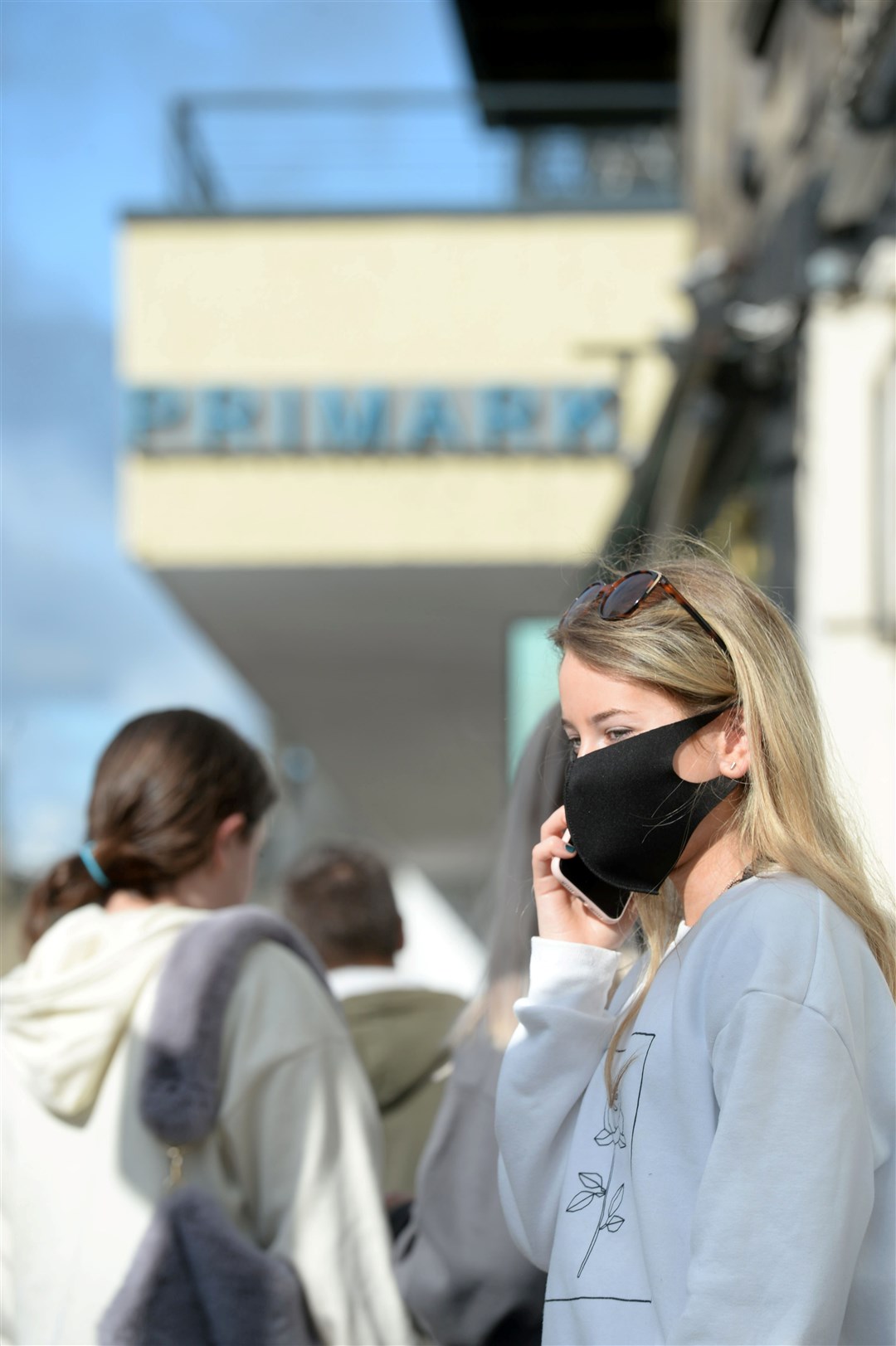 A number of shoppers were also following advice to wear face coverings.