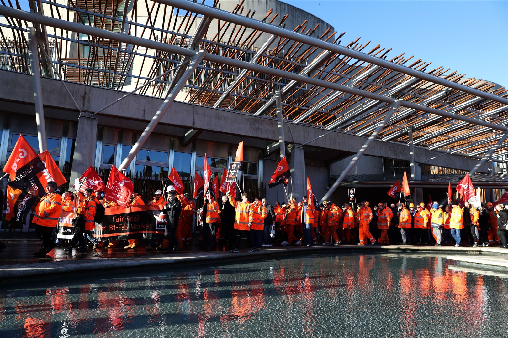 BiFab workers marched through Edinburgh to the Scottish Parliament in 2017 (Andrew Milligan/PA)