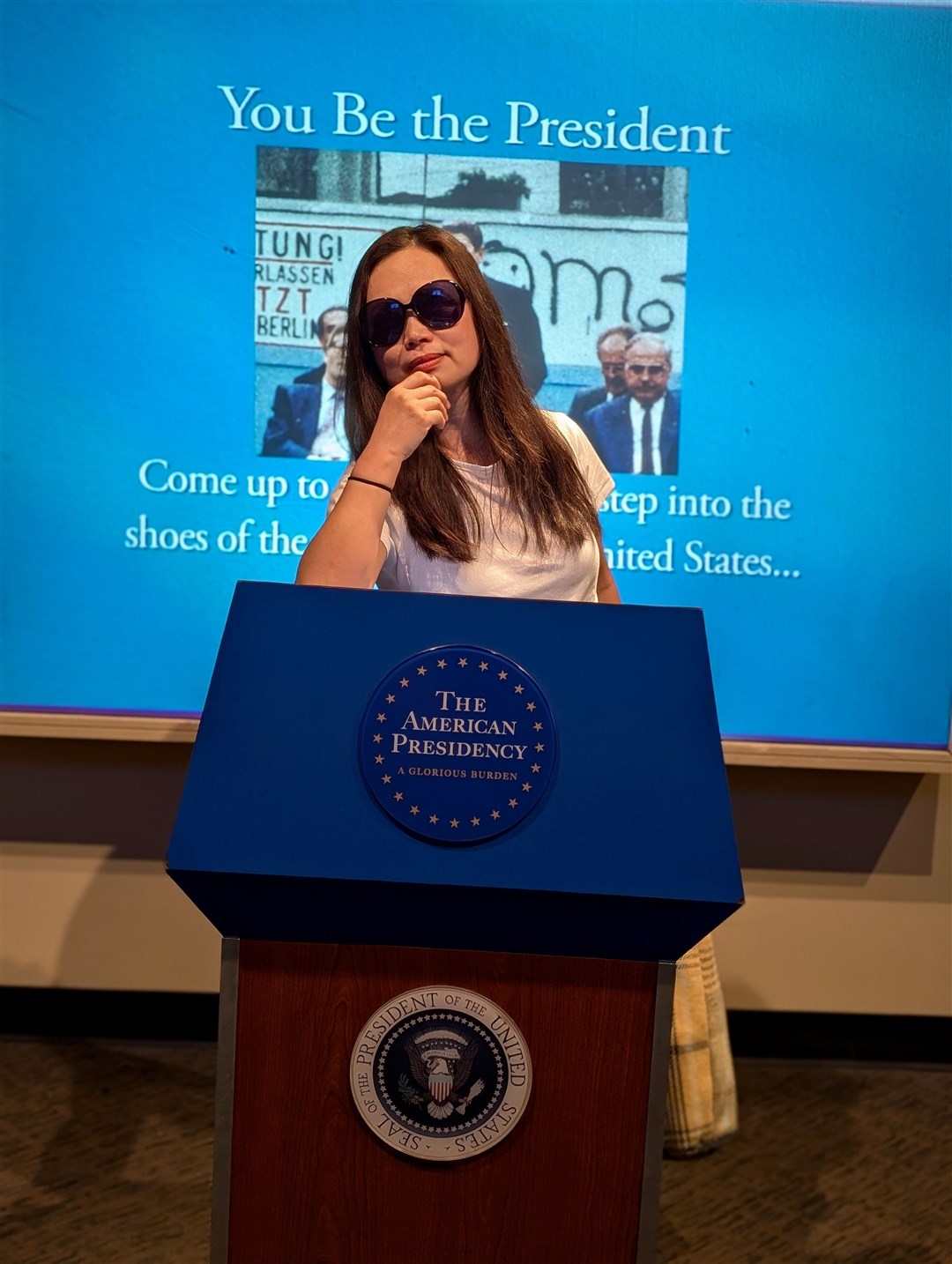 Put yourself in the president's shoes at the National Museum of American History. Picture: Hector Mackenzie