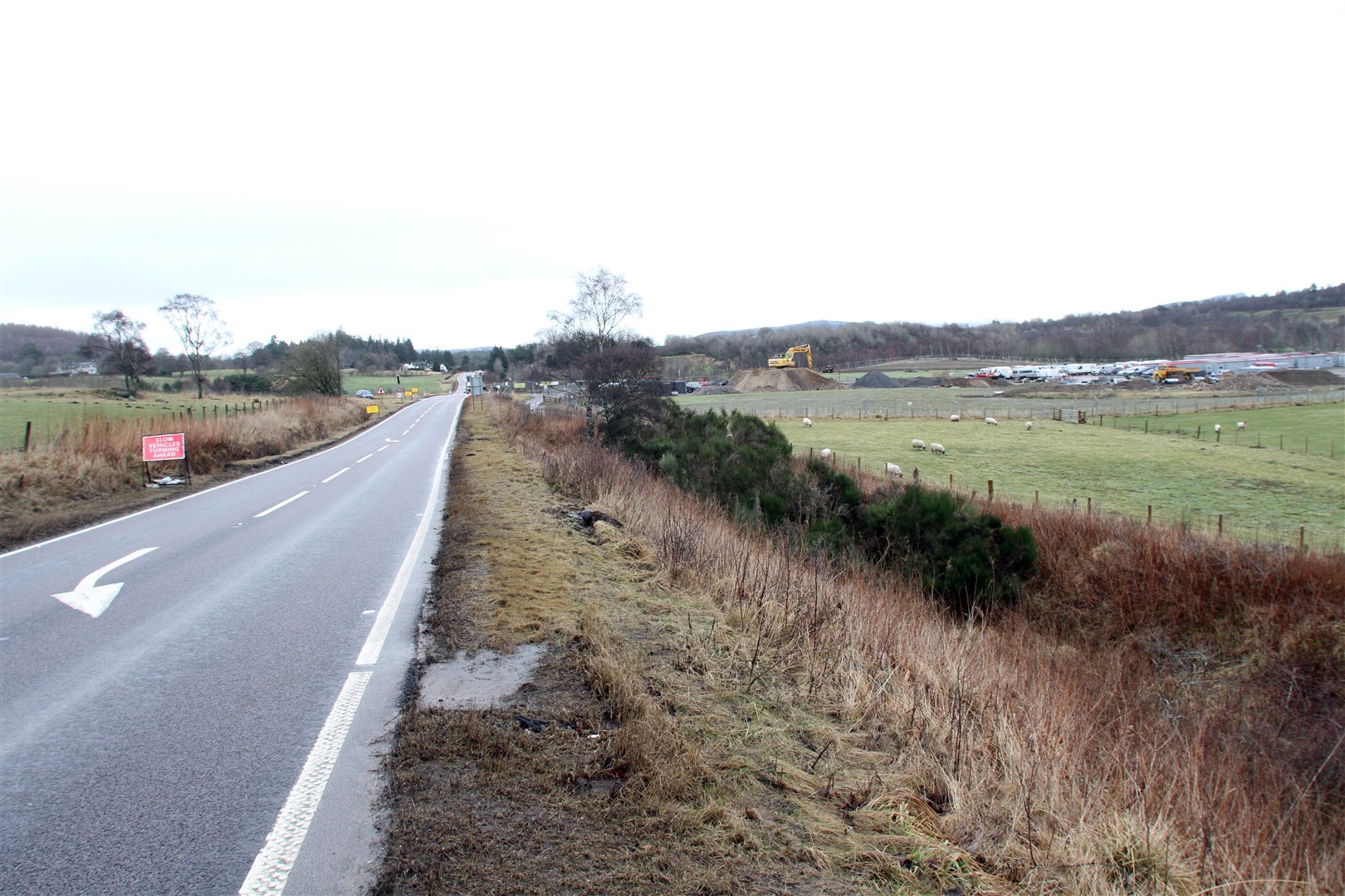 CROSSING POINT: Looking towards the vicinity of the crossing which is near to the entrance of The Cairn Distillery which is nearing completion.