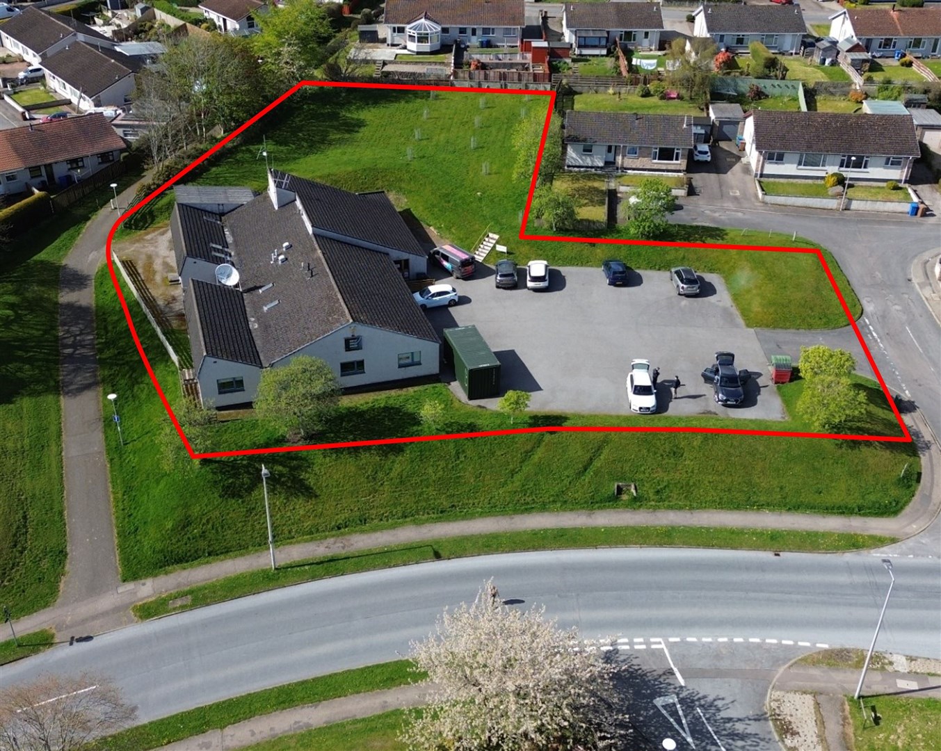 The MFR station site, car park and grounds - circled in red - have gone up for sale for offers over £325,000.