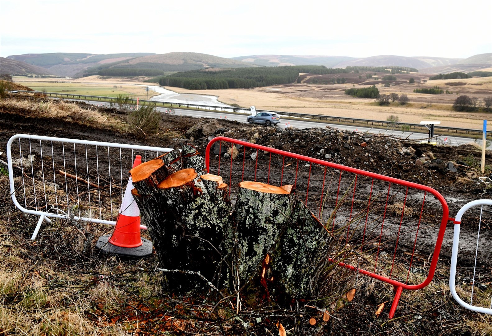 Fenced off area between Tomatin junction and Invereen. Picture: James Mackenzie