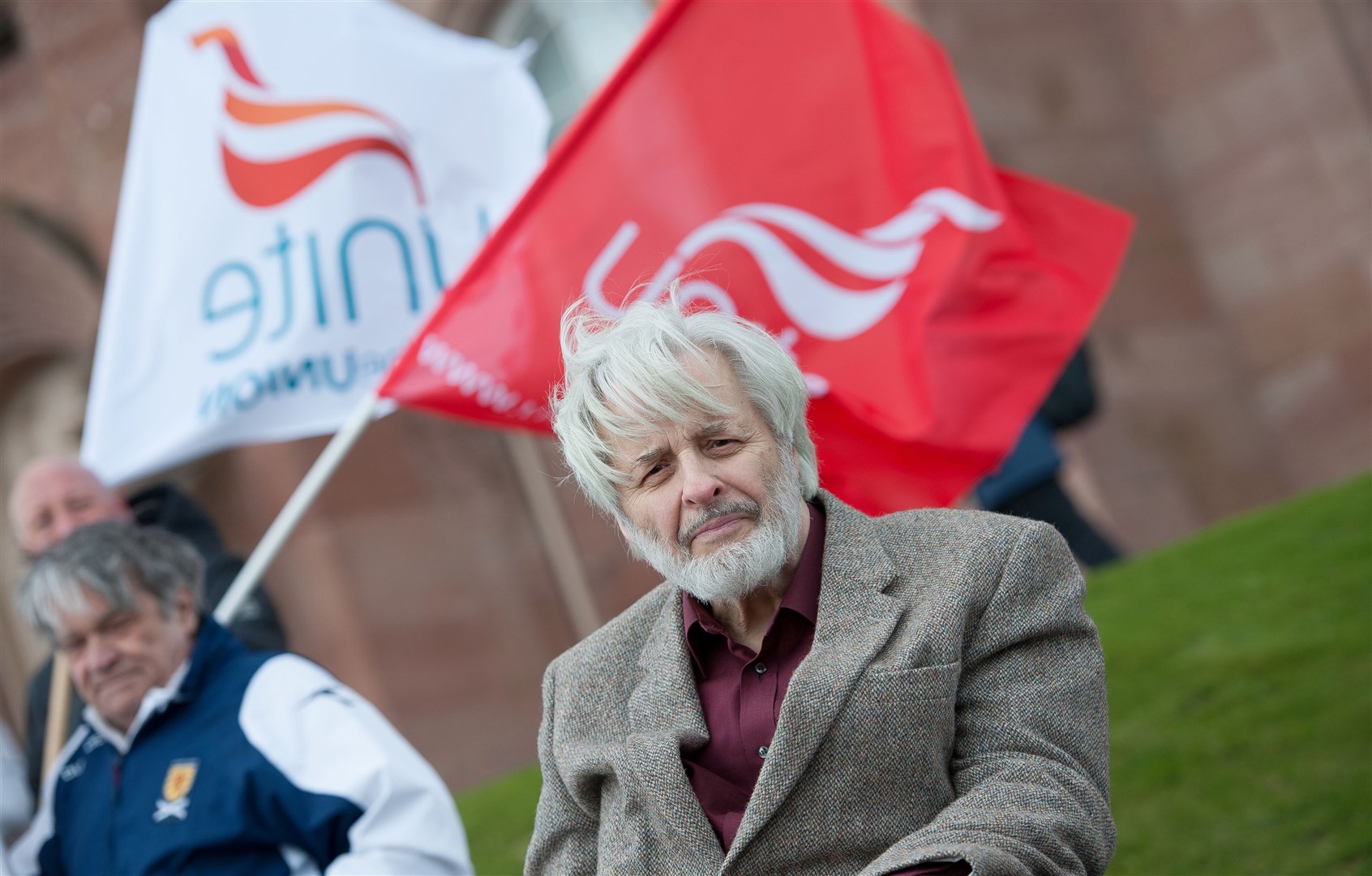 Trade unionist Ken Macmillan, pictured at a May Day parade in Inverness, has died aged 85. Picture: Callum Mackay.