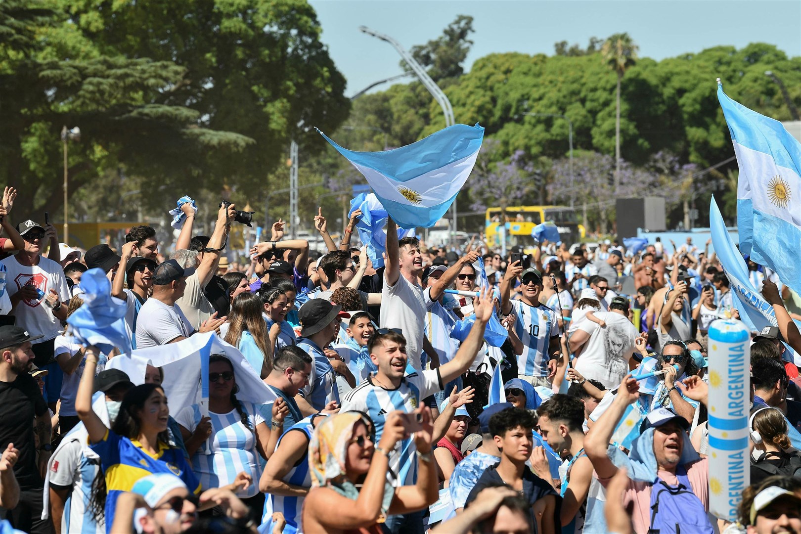 Argentinian fans celebrating during the Qatar World Cup. Picture: Mauro Alfieri - GCBA.