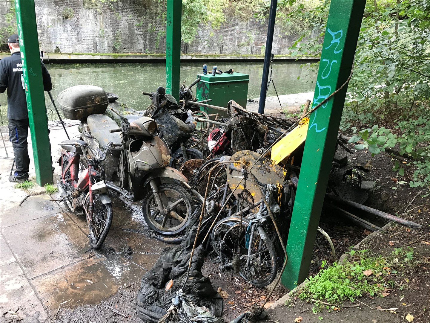 Motorbikes were among the items recovered from Regent’s Canal (Laura Parnaby/PA)