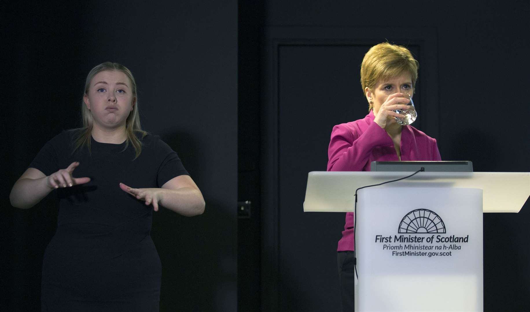 How it's done: First Minister Nicolas Sturgeon toasts safe socialising