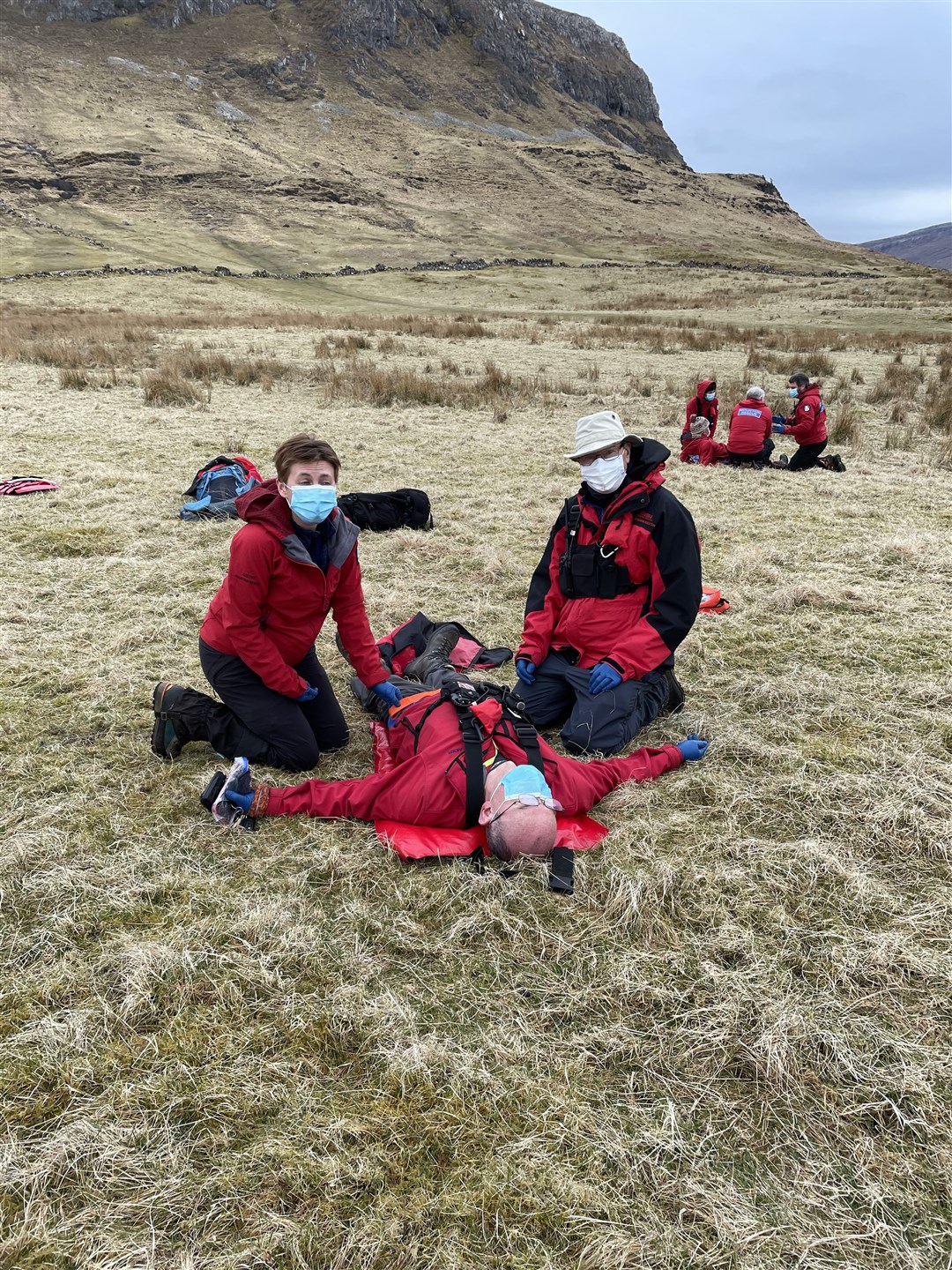 Assynt Mountain Rescue Team in training during the pandemic.