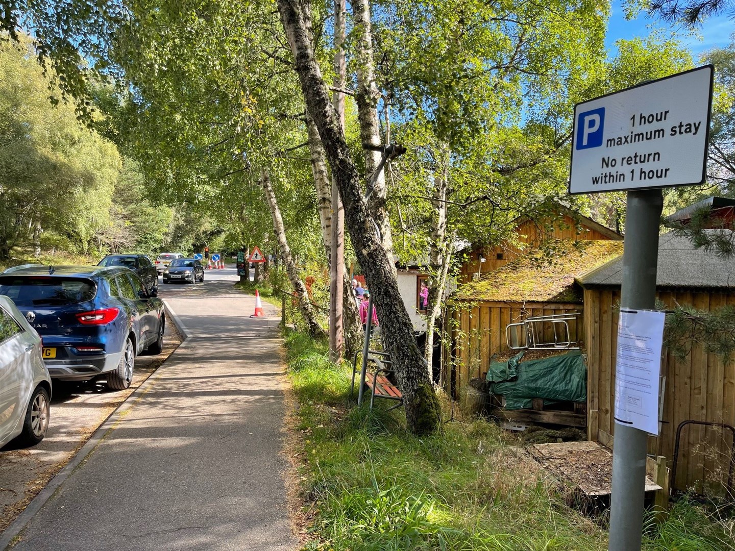 WARNING POST: Notification of proposals for parking charges, no waiting zones and a ban on overnight stays displayed at Glenmore last Autumn.