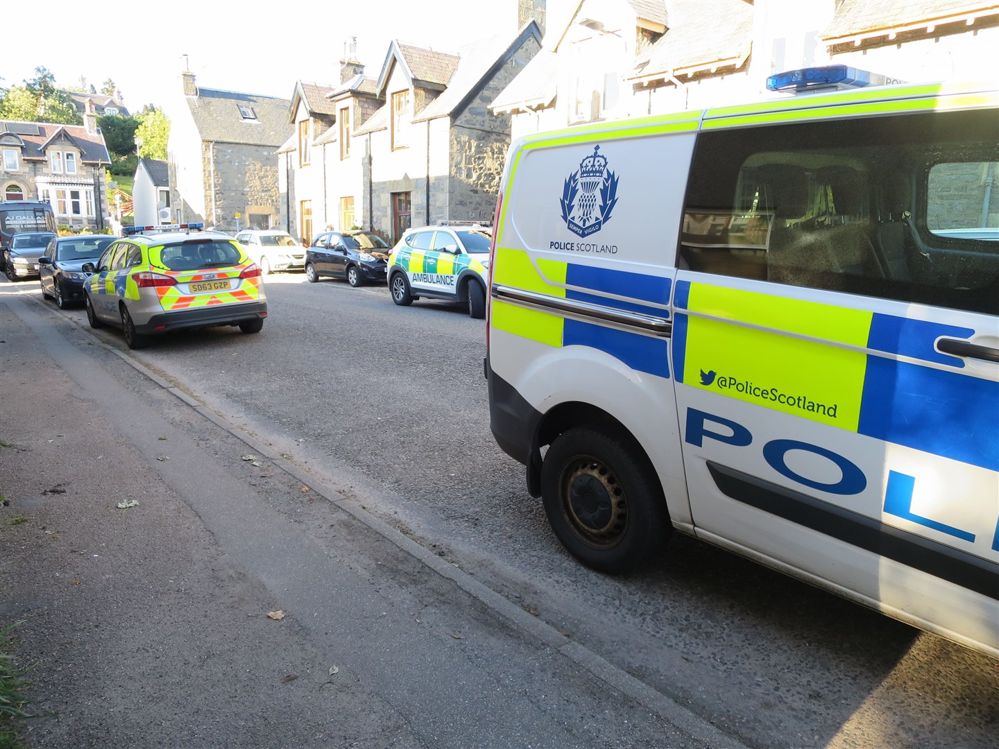 Emergency services in Duke Street on Friday