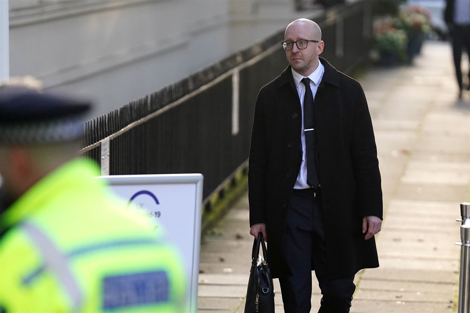 Former Downing Street director of communications Lee Cain arrives for the UK Covid-19 Inquiry (James Manning/PA)