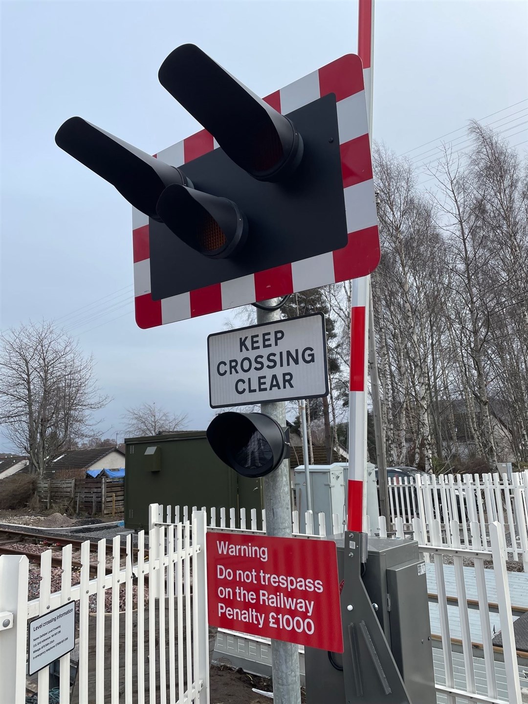 The half barriers are now in place at Dalfaber level crossing but not yet in use.