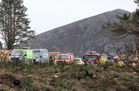 Emergency Crews, Wild Fire, Fire, Forest Enterprise Scotland, FES, Scottish and Southern Electricity Networks, SSEN, Forestry Commission Scotland, Rothiemurchus Estate