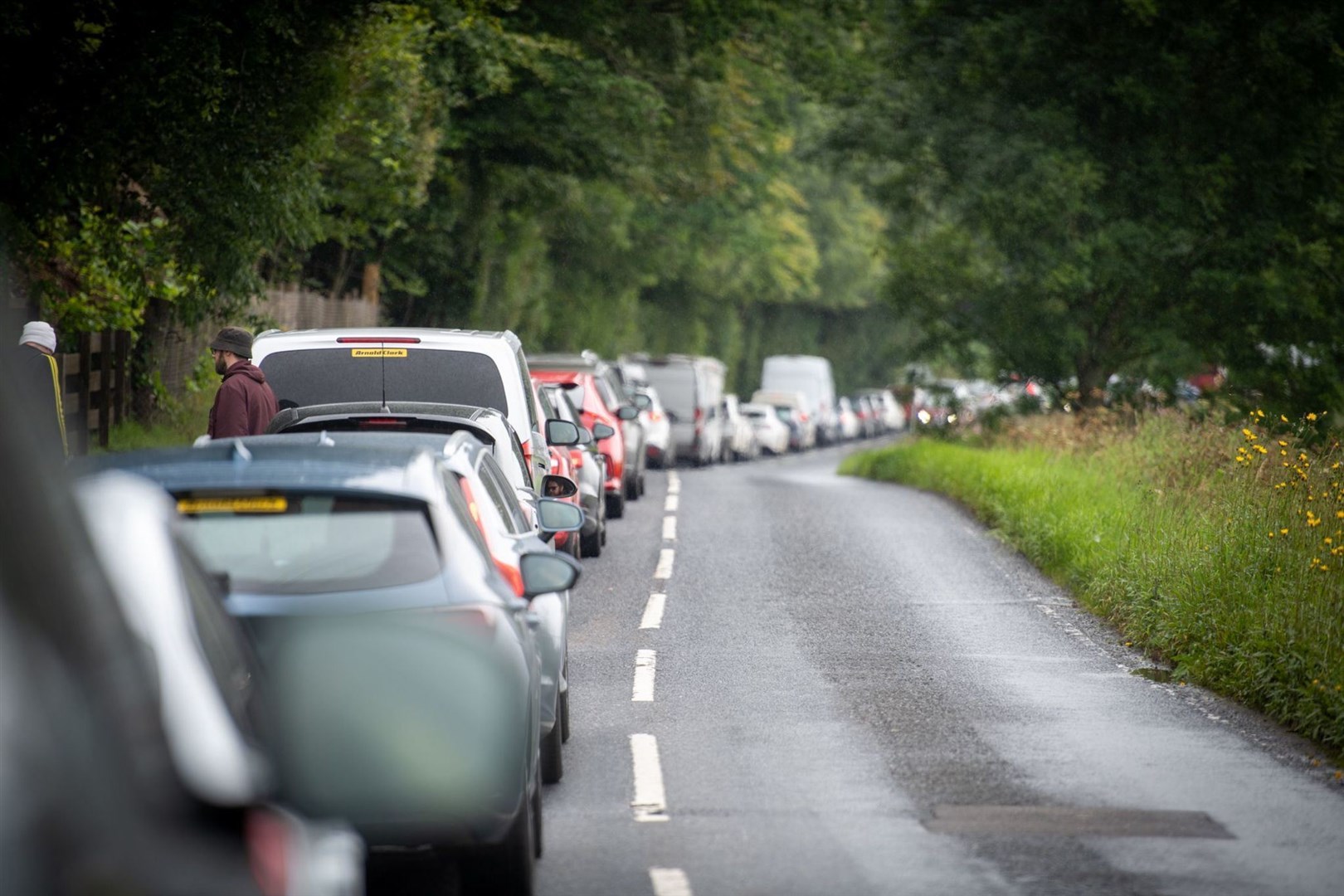 Traffic on the way to Belladrum.