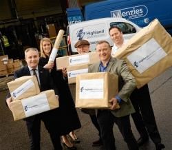 Pictured at the launch are (from left) MSP Richard Lochhead, Fiona Houston of Fishbox and Coast and Glen, Willie Cameron of Cobbs, MP Drew Hendry and Menzies general manager Fraser Maclean.