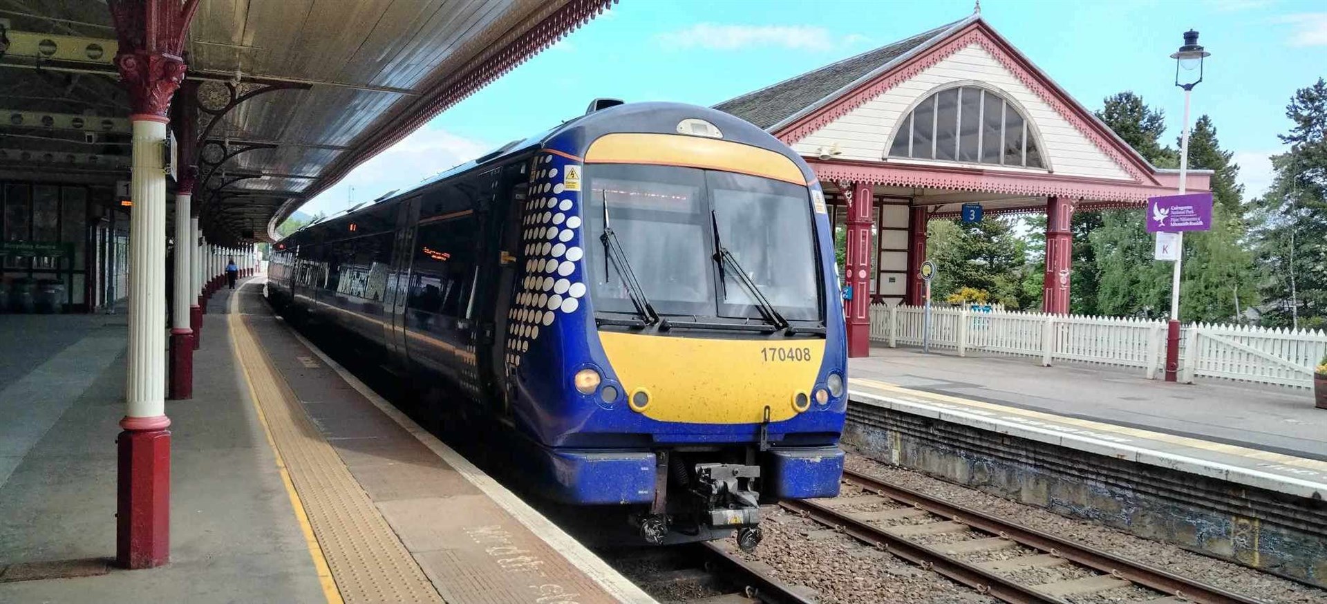 HALTED: This morning's Inverness-bound train at Aviemore.