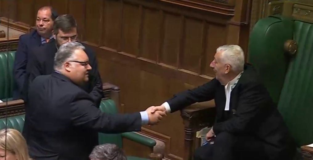 Graham Leadbitter, new MP for Moray West, Nairn and Strathspey Graham Leadbitter shakes the hand of House of Commons Speaker Sir Lindsay Hoyle after being sworn in...Picture: UK Parliament
