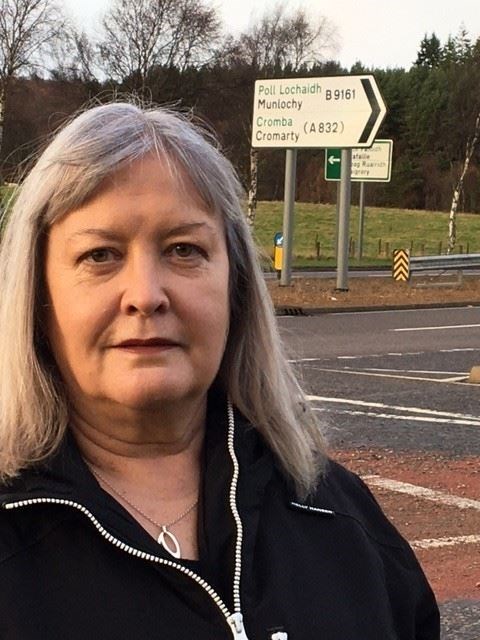 Rhoda Grant at the Munlochy junction on the A9.