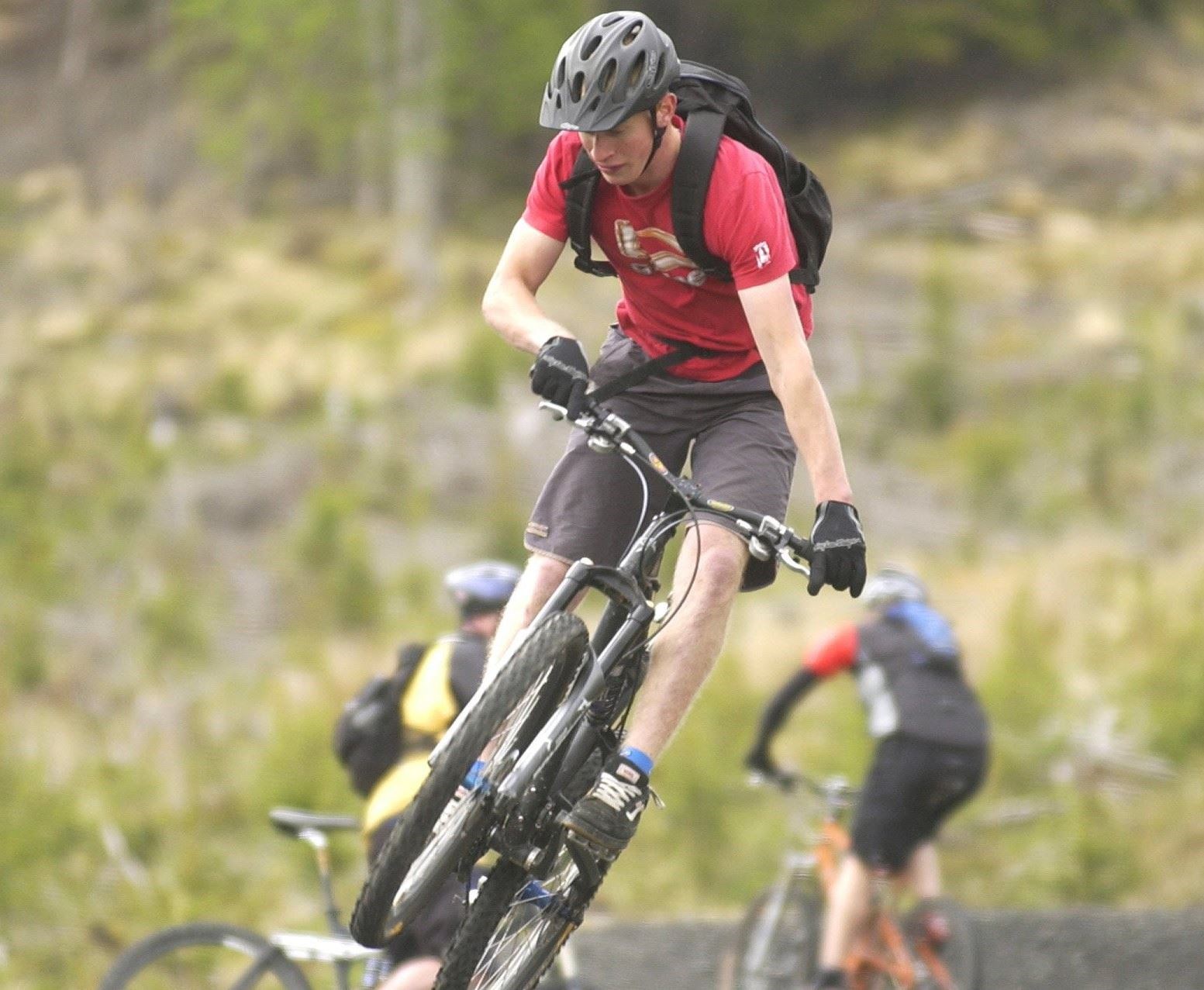 There is plenty of opportunity to test skill and courage at the mountain bike centre.