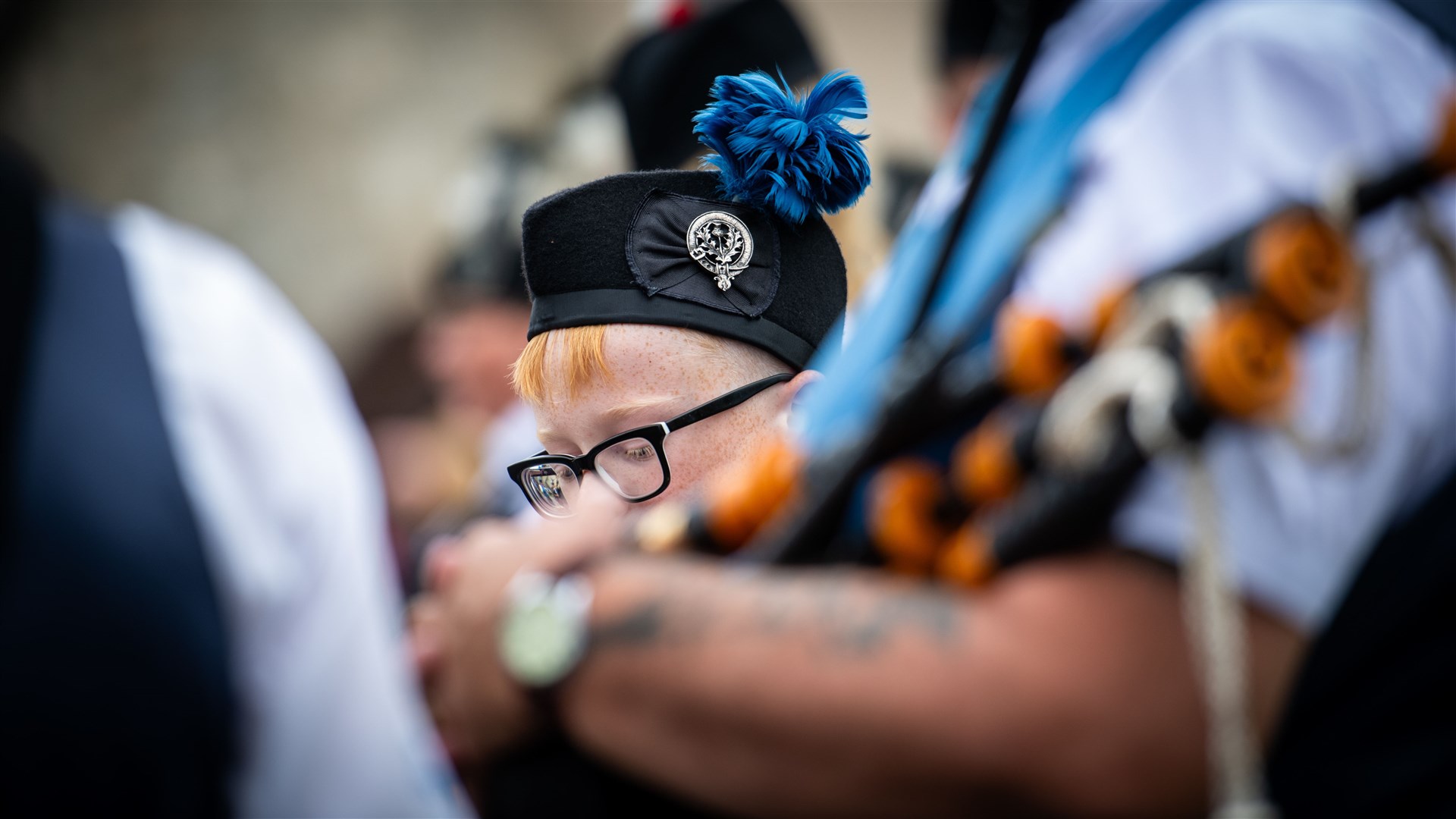 One of the young pipe band participants. Picture: Callum Mackay.