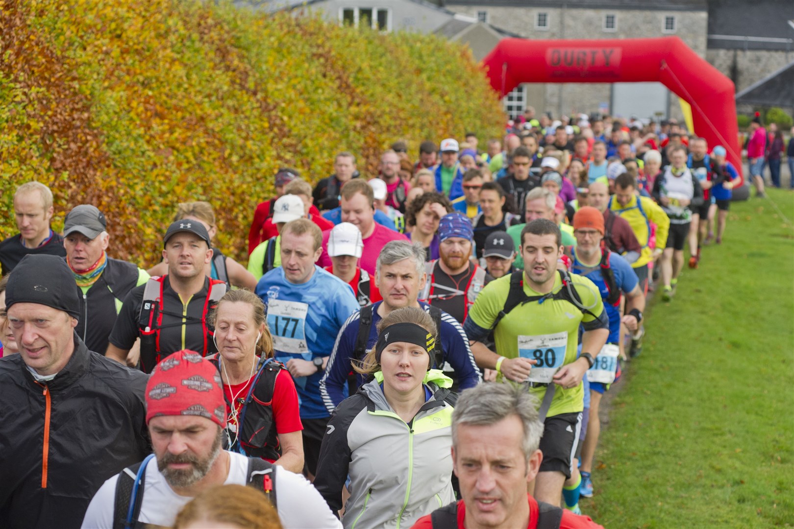 Runners setting off from Glenfarclas Distillery. Picture: Daniel Forsyth.