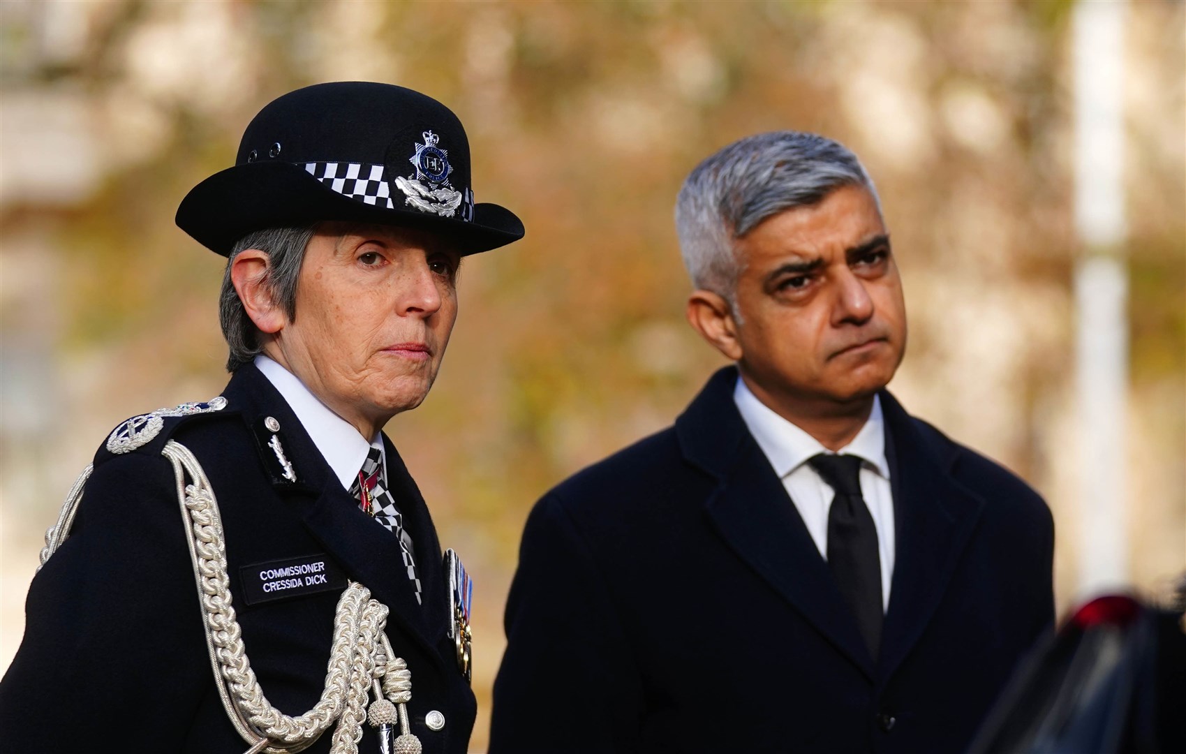 Metropolitan Police Commissioner Dame Cressida Dick with Mayor of London Sadiq Khan last year (PA)