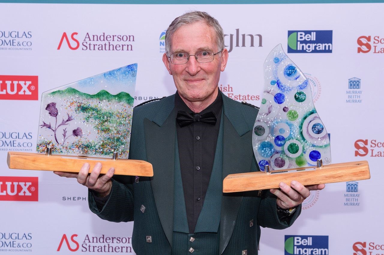 Duncan Bryden, chairman of the Outdoor Access Trust for Scotland, with the Scottish Land & Estates' Helping it Happen Awards 2022. Picture: Ian Georgeson