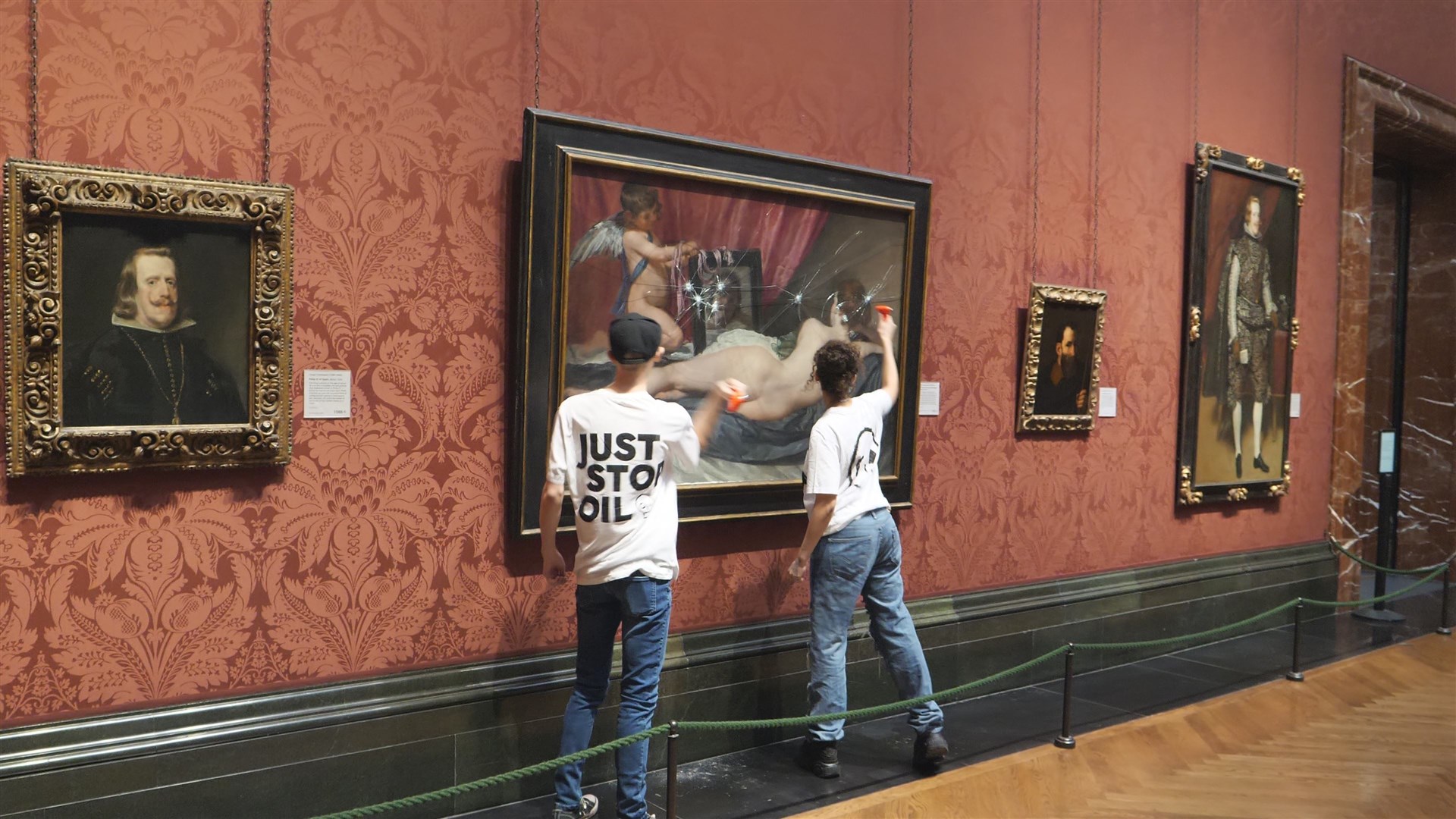 The Rokeby Venus painting in the National Gallery was targeted by Just Stop Oil protesters on Monday (Just Stop Oil/PA)