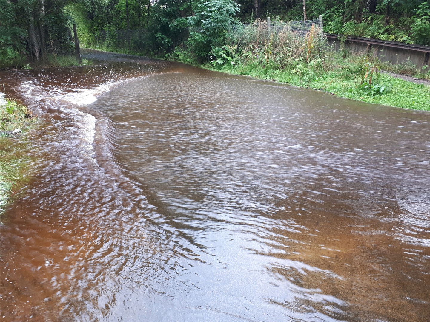 Aviemore's Old Dalfaber Road was inundated
