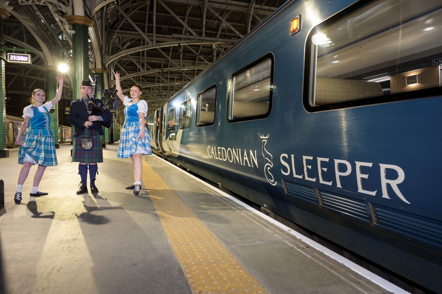 The Caledonian Sleeper marked the anniversary earlier this month by a piper and complimentary whiskies. Picture: Wattie Cheung.