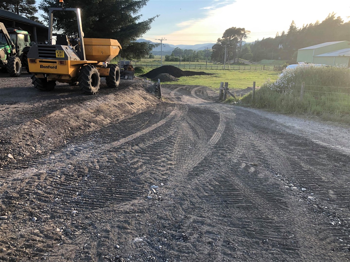 Work in progress: the land is made ready at the new motorhome site by Highland Horse Fun