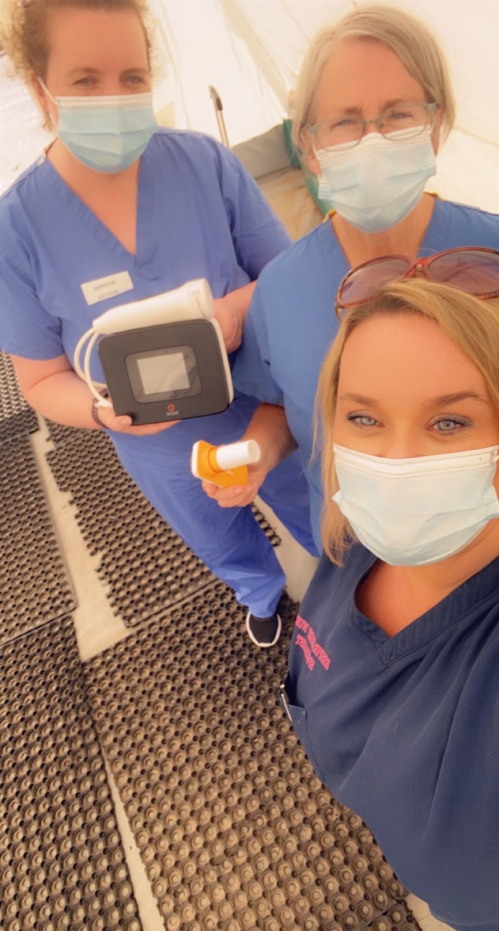 Corinne Clark with respiratory physiologist colleagues Jacki O`Neil and Elizabeth Adair.