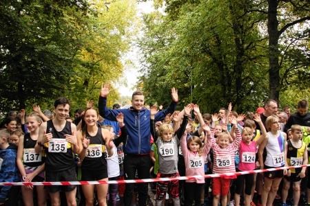 Local sports hero Sam Cairns joined the gang at the start of the fun