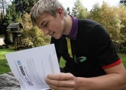 Ashley with his audition invite for one of TV's biggest shows