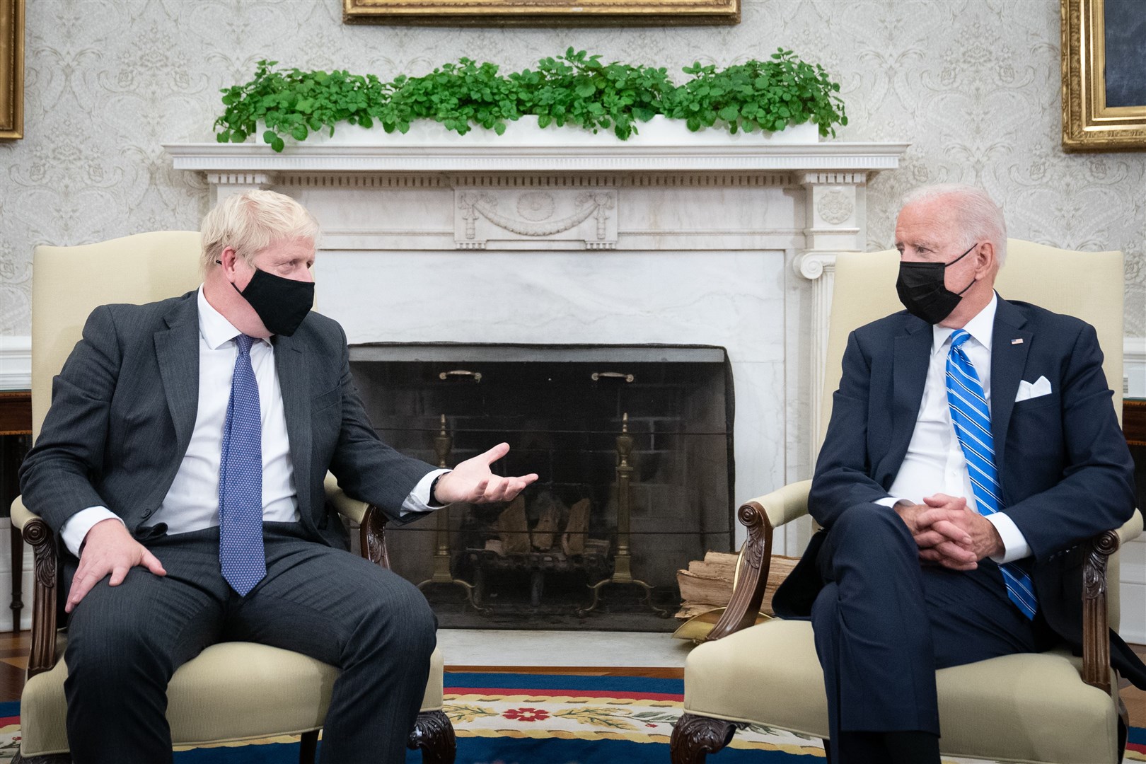 Prime Minister Boris Johnson meets US president Joe Biden at the White House (Stefan Rousseau/PA)