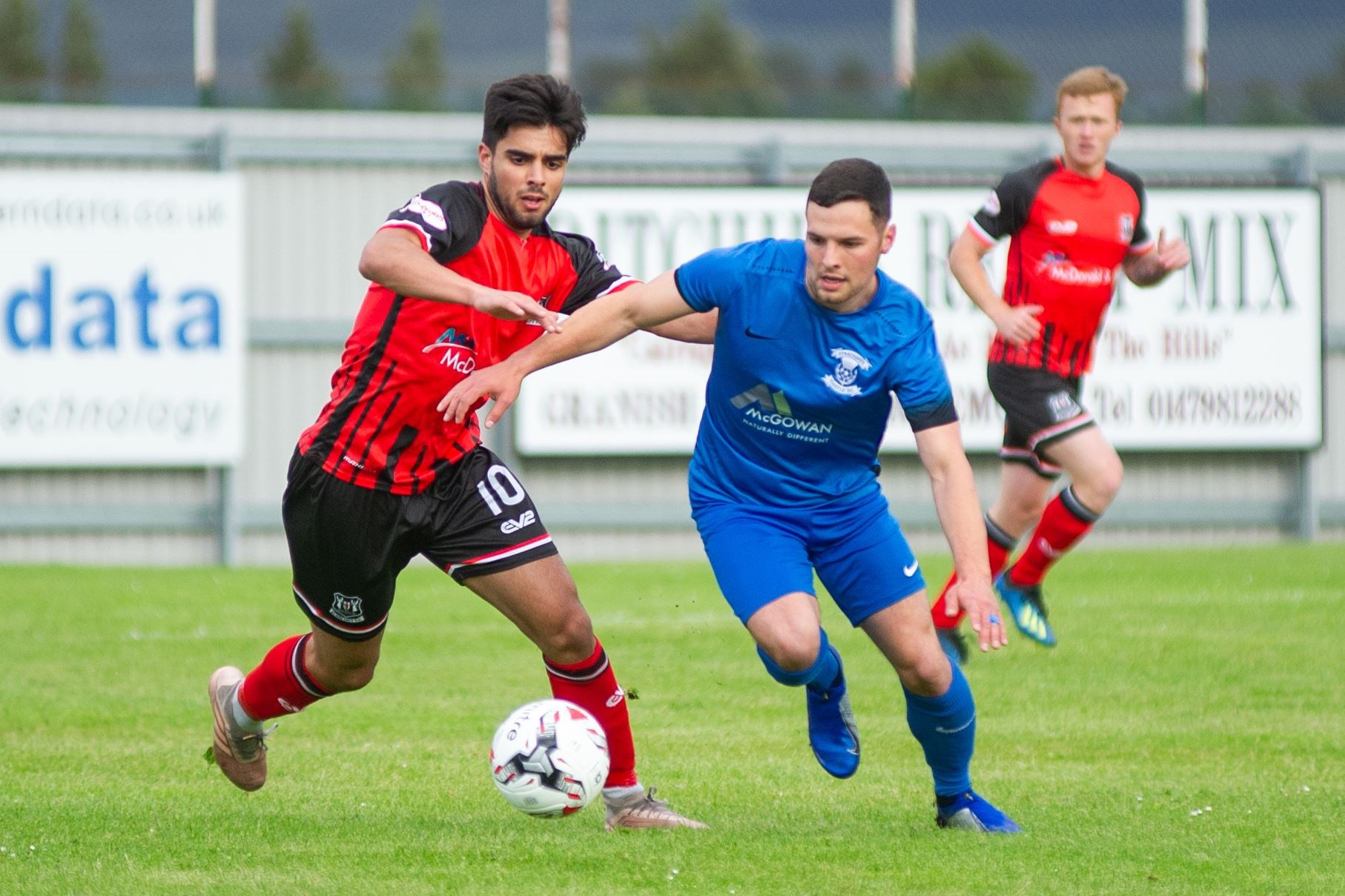 Strathspey Thistle's Andrew Skinner (right) will miss out on vital game after being sent off at the weekend.