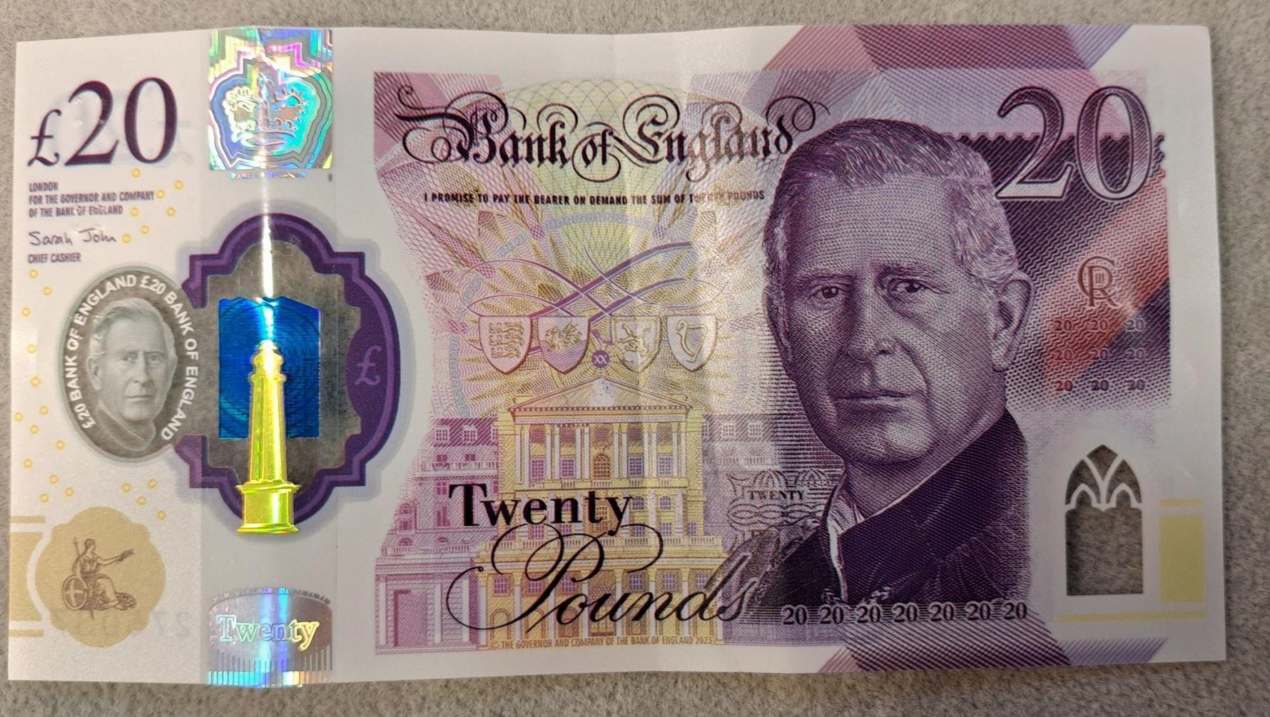 One of the fake £20 notes recovered in Inverness.