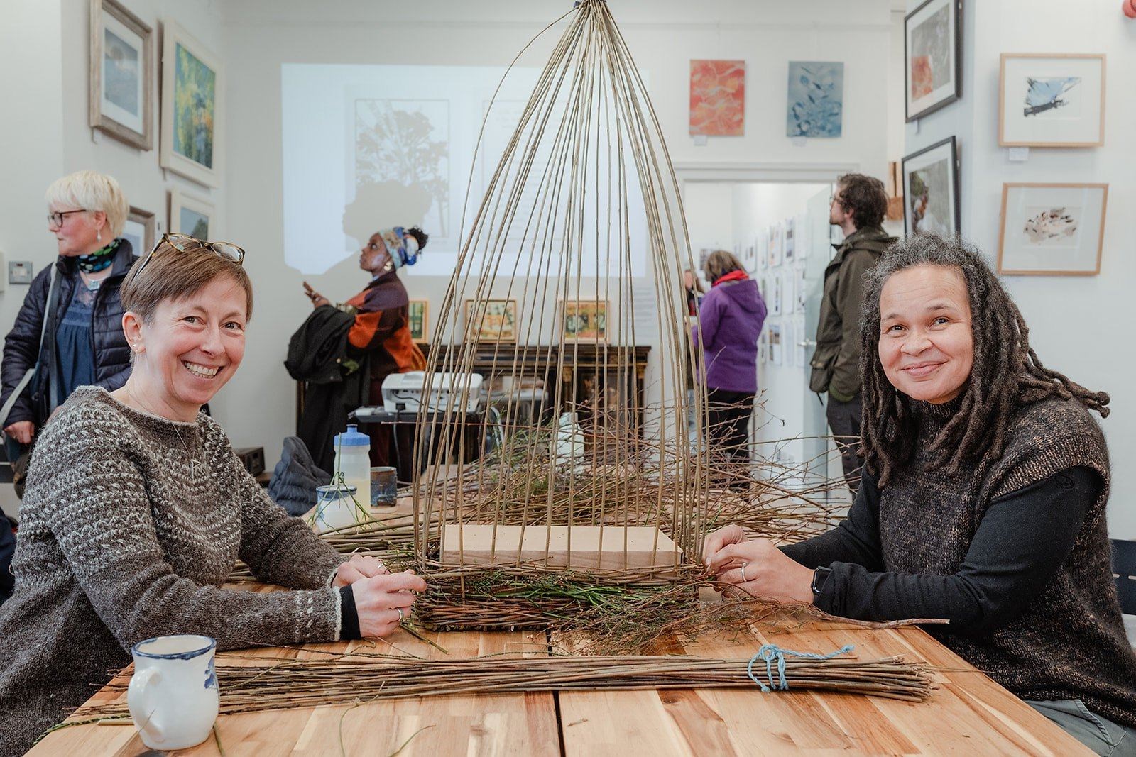 Nethy Bridge-based artists Elizabeth Reeder and Amanda Thomson at the launch event for the Commonplace Exhibition. Picture: Catriona Parmenter