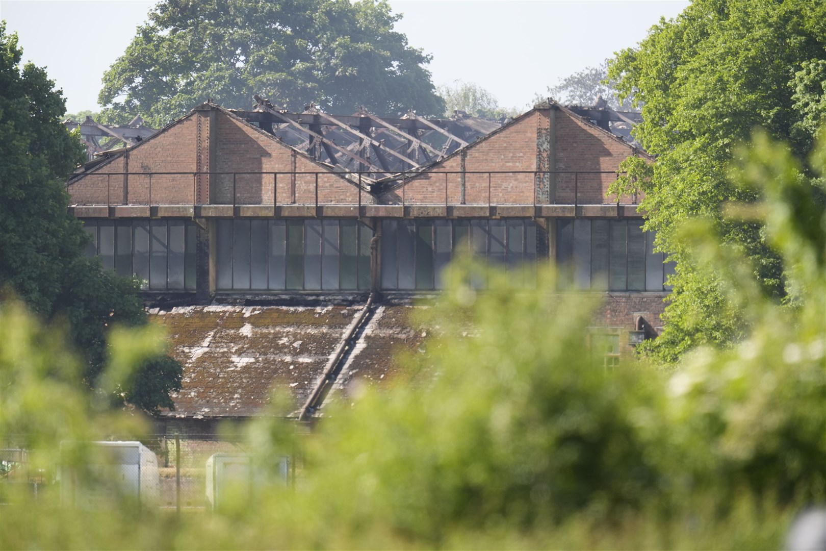Damaged buildings after the fire (Andrew Matthews/PA)
