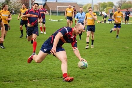 John Mann scores a try for Ross Sutherland against Garioch.