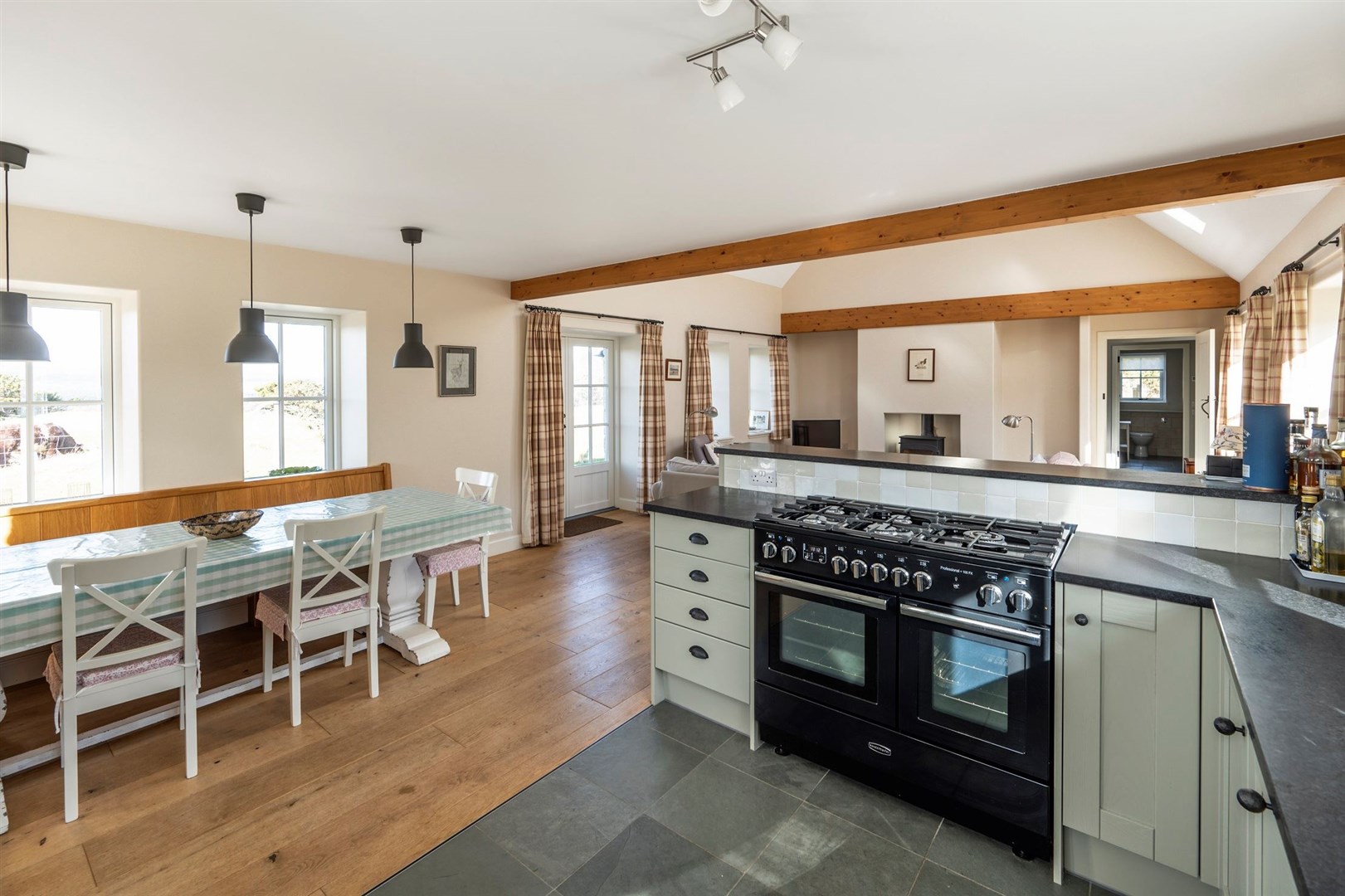 The kitchen and diner area in the main property.