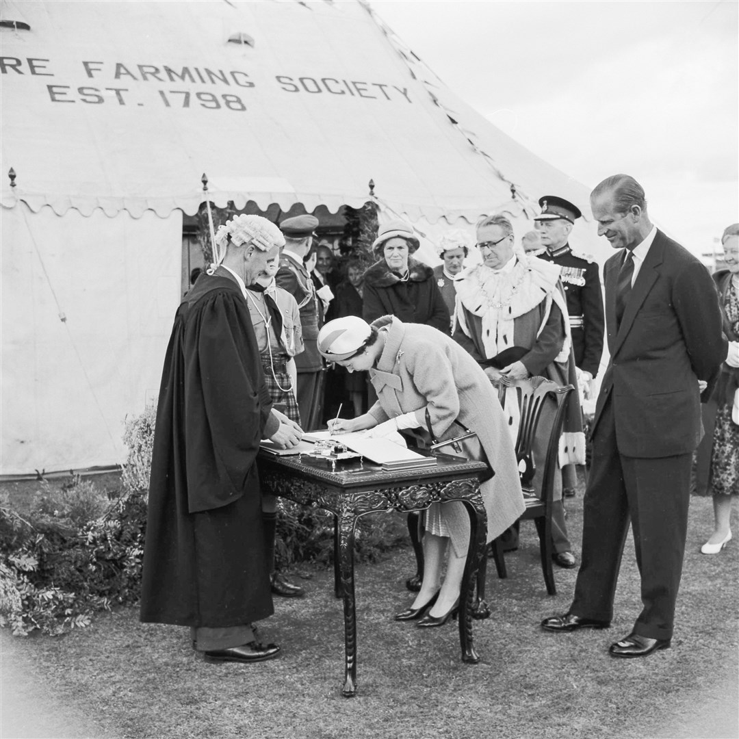 The Queen and The Duke of Edinburgh visit Nairn. Aug 1961. Picture: Northern Scot archive