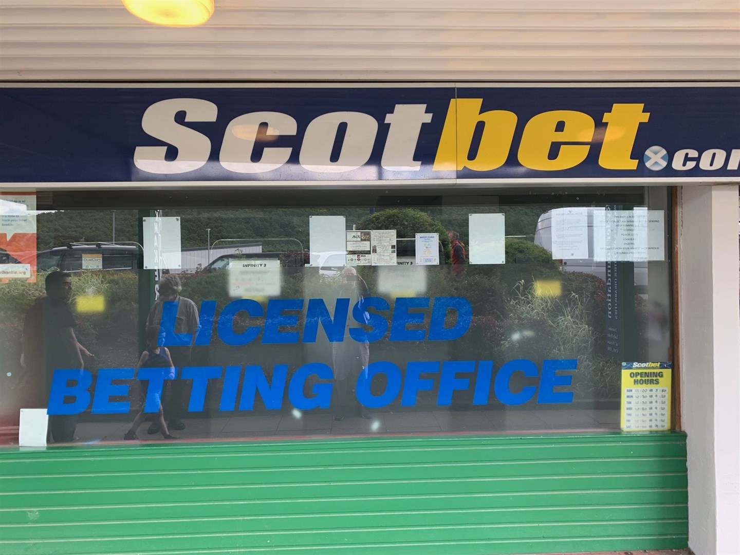 The Scotbet shop at the Aviemore Shopping Centre which has been closed after the betting company went into receivership.